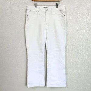 Madewell Mid Rise Kick Out Flare Jeans White Mid Rise Women's 31 Comfort Stretch
